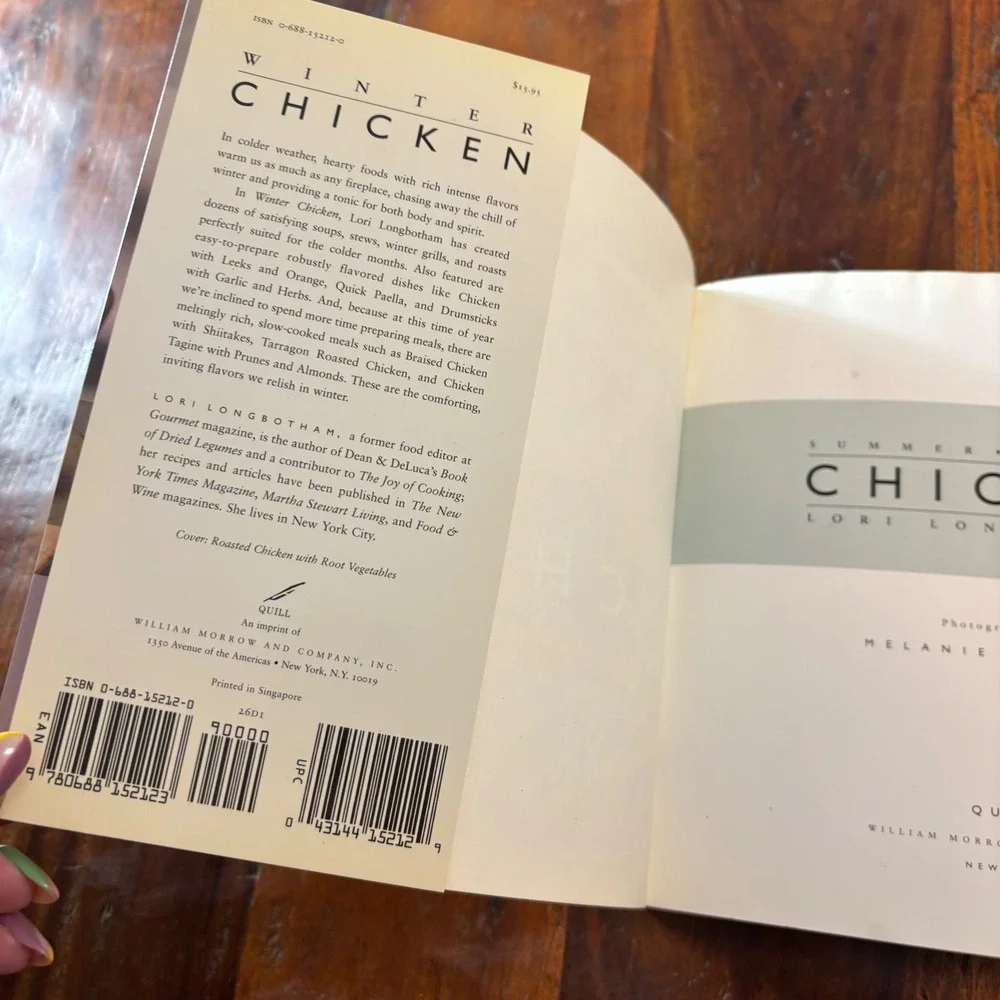 Summer Winter Chicken Lori Longbotham Double Sided Vintage Cookbook 1997 1st Ed